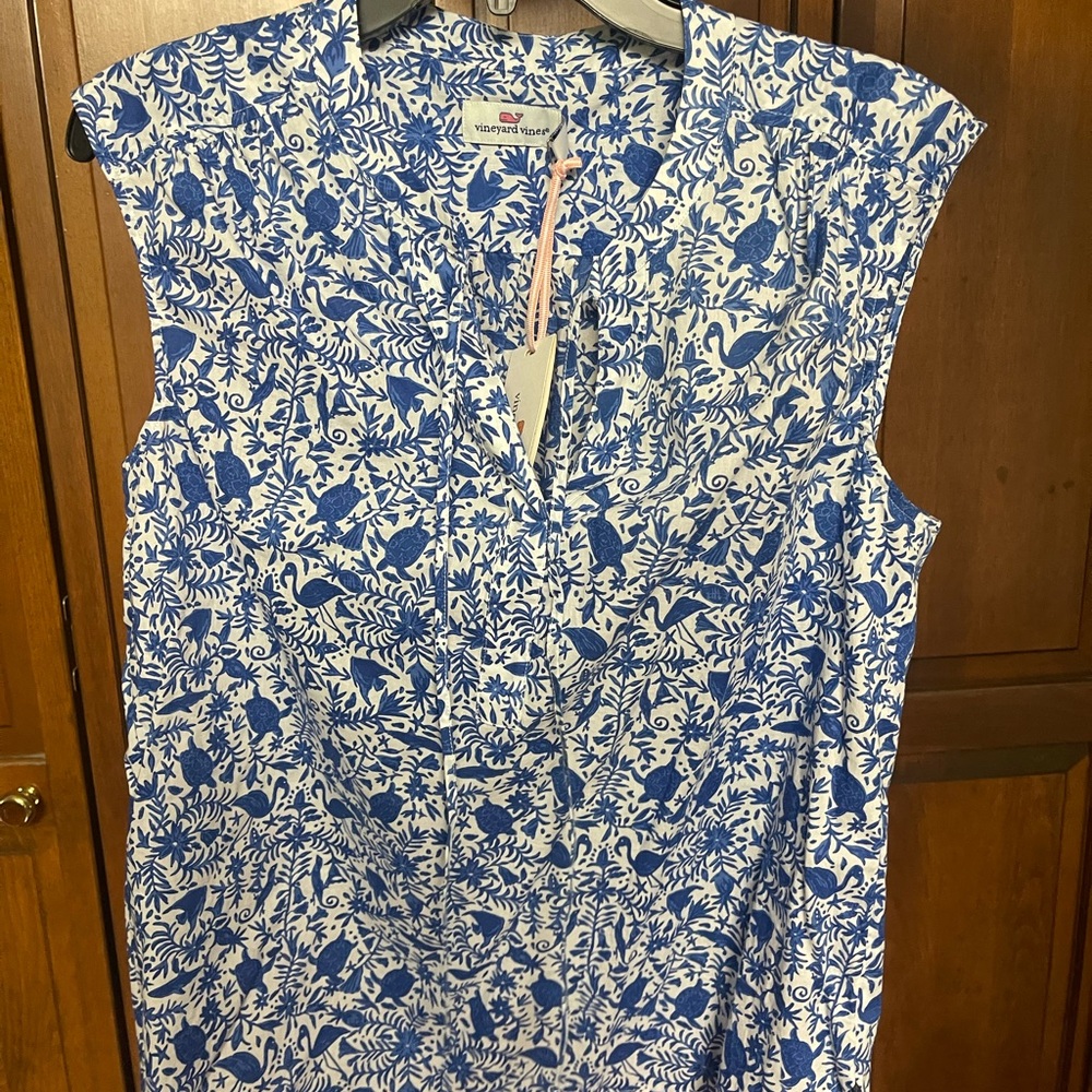 Vineyard vines yacht blue light weight popover